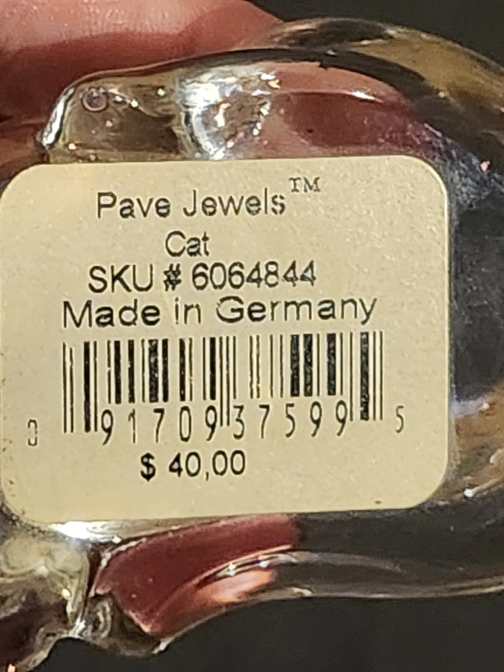 Lenox Pave Jewel Collection Lead Crystal Cat Rhinestones Germany *See Pics*